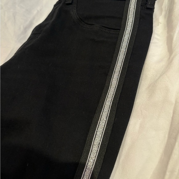 L'AGENCE 'Margot' High Rise Skinny Sliver Tuxedo Stripe Black Jeans - Picture 10 of 11